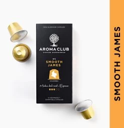 Aroma Club - Nespresso Compatible Capsules (120 St.) - No. 2 Smooth James - Intensiteit 3/5 - Espresso & Lungo - 100% Aluminium Koffiecups -Koffiehuis 1160x1200