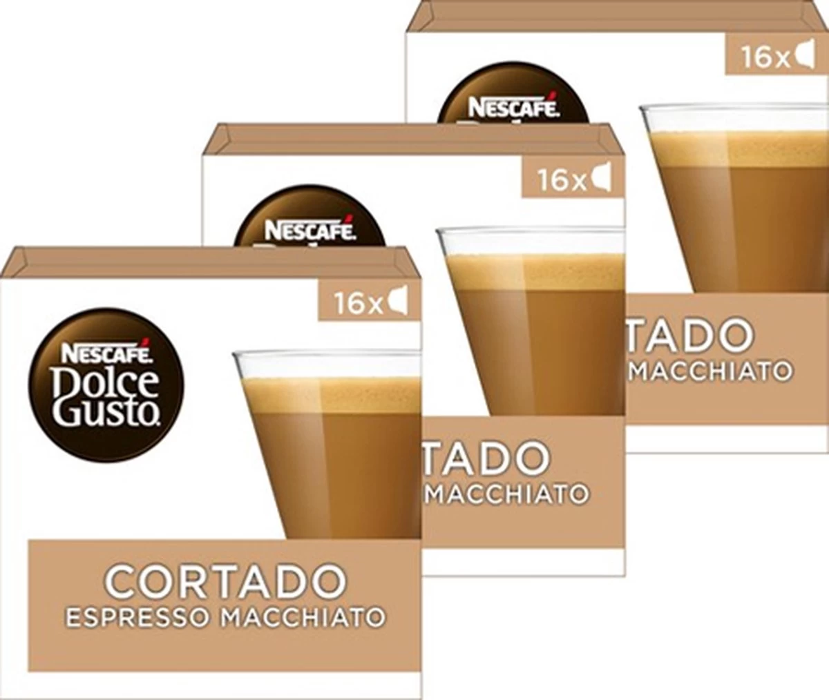 Nescafé Dolce Gusto Cortado Espresso Macchiato Capsules - 48 Koffiecups 3 Nescafé Dolce Gusto Cortado Espresso Macchiato Capsules - 48 Koffiecups