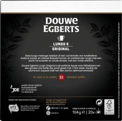 Douwe Egberts Lungo Original Koffiecups - Intensiteit 6/12 - 10 X 20 Capsules -Koffiehuis 1200x1184 2