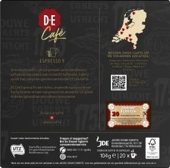 Douwe Egberts D.E Café Espresso Koffiecups - Intensiteit 9/12 - 10 X 20 Capsules 12 Douwe Egberts D.E Café Espresso Koffiecups - Intensiteit 9/12 - 10 X 20 Capsules -Koffiehuis 1200x1186 3