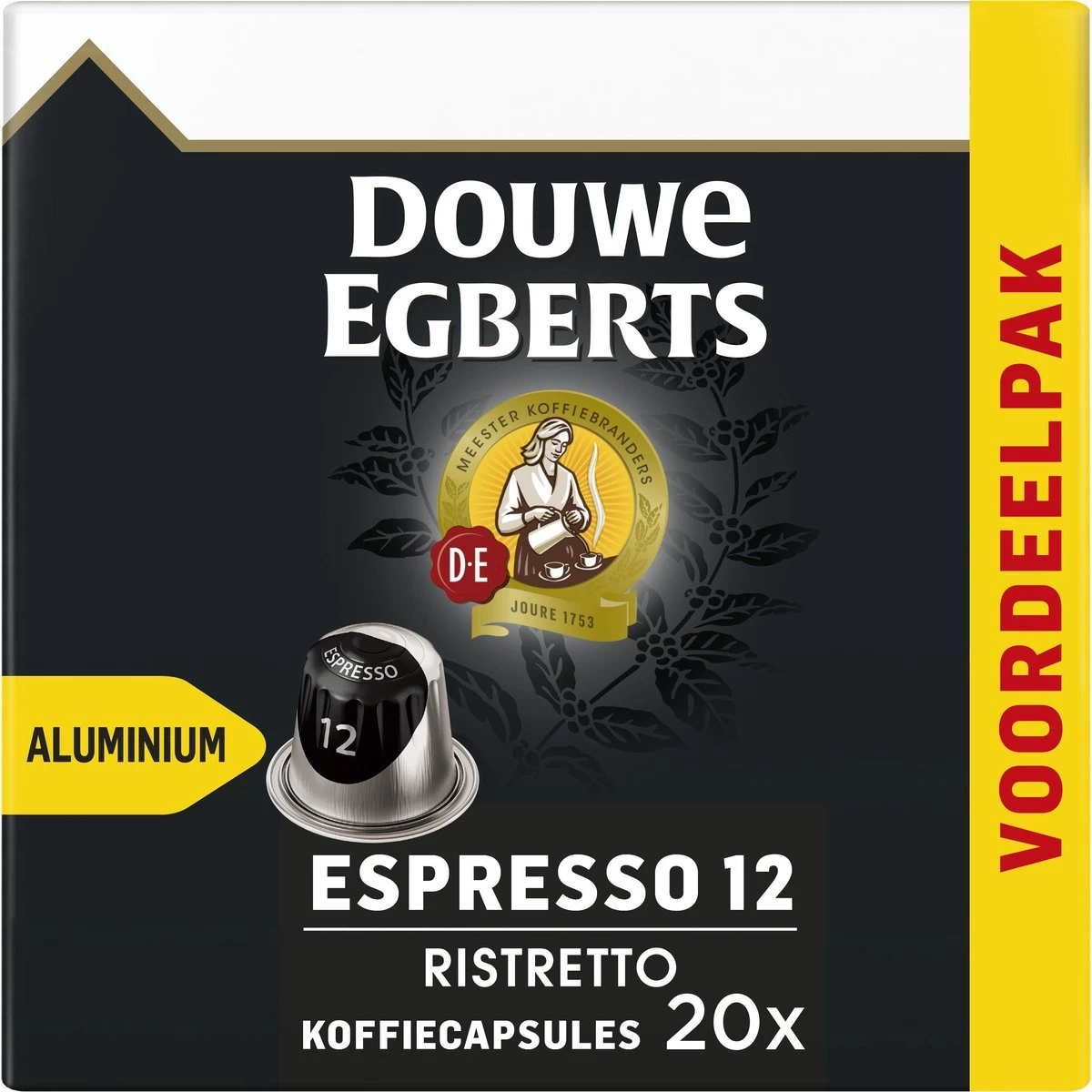 Douwe Egberts Espresso Ristretto (12) - 10 X 20 Koffiecups 4 Douwe Egberts Espresso Ristretto (12) - 10 X 20 Koffiecups - Afbeelding 2