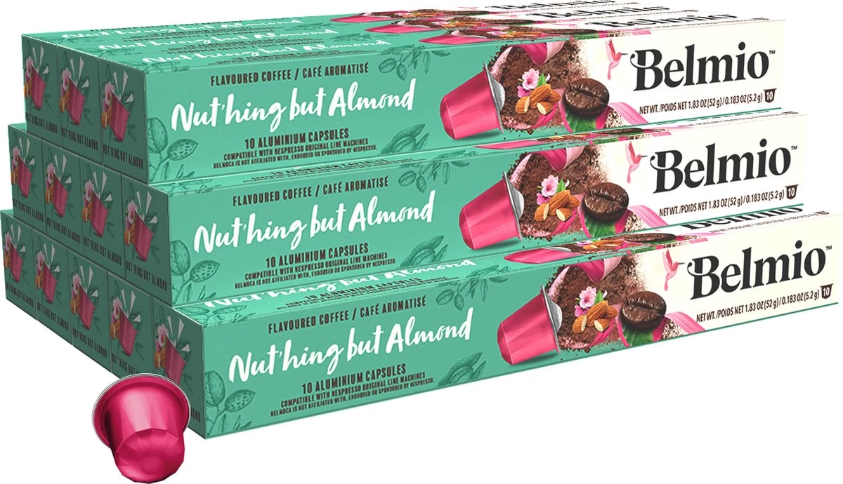 Belmio Koffiecups - NUTHING BUT ALMOND Capsules Nespresso Compatible - 120 Stuks 3 Belmio Koffiecups - NUTHING BUT ALMOND Capsules Nespresso Compatible - 120 Stuks
