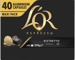L'OR Espresso Ristretto Koffiecups - Intensiteit 11/12 - 4 X 40 Capsules -Koffiehuis 1200x965 2