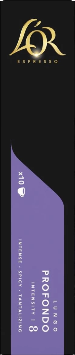L'OR Lungo Profondo Koffiecups - Intensiteit 8/12 - 10 X 10 Capsules -Koffiehuis 255x1200 13
