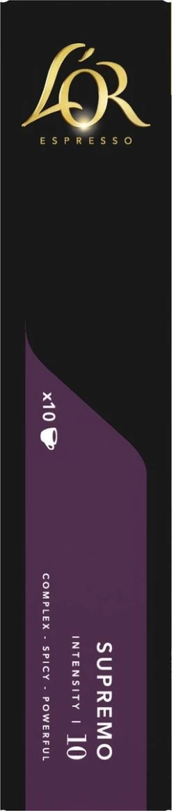 L'OR Espresso Supremo Koffiecups - Intensiteit 10/12 - 10 X 10 Capsules -Koffiehuis 255x1200 5