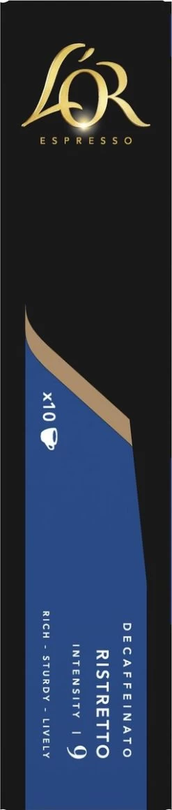 L'OR Espresso Ristretto Decaffeinato - Intensiteit 9/12 - 10 X 10 Capsules -Koffiehuis 255x1200 9