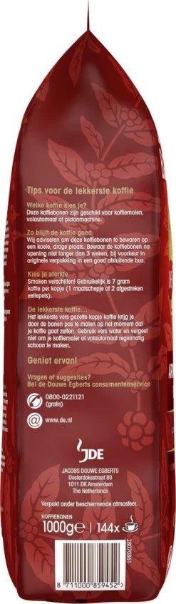 Douwe Egberts Aroma Rood Koffiebonen - 4 X 1000 Gram - Extra Grote Verpakking -Koffiehuis 350x1200