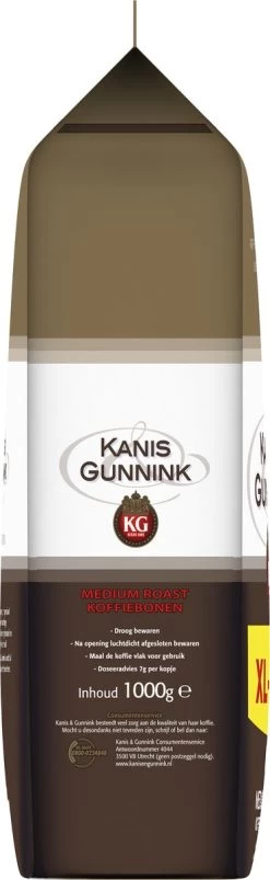 Kanis & Gunnink Medium Roast Koffiebonen - 4 X 1000 Gram - Voordeelverpakking -Koffiehuis 369x1200