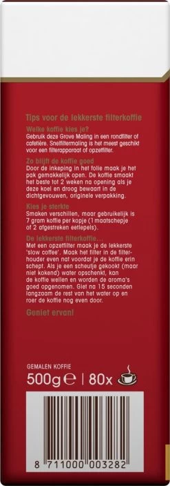 Douwe Egberts Aroma Rood Grove Maling Filterkoffie - 6 X 500 Gram 12 Douwe Egberts Aroma Rood Grove Maling Filterkoffie - 6 X 500 Gram -Koffiehuis 421x1200