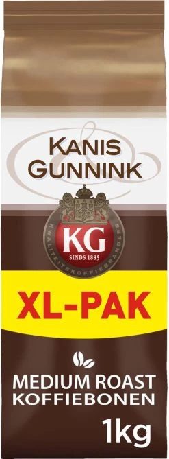 Kanis & Gunnink Medium Roast Koffiebonen - 4 X 1000 Gram - Voordeelverpakking -Koffiehuis 443x1200