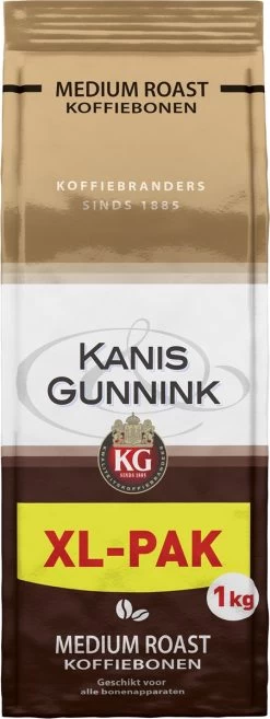 Kanis & Gunnink Medium Roast Koffiebonen - 4 X 1000 Gram - Voordeelverpakking -Koffiehuis 451x1200