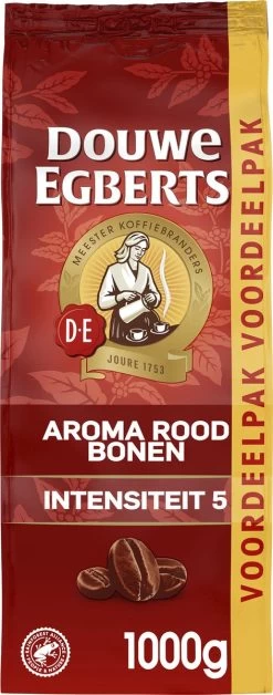 Douwe Egberts Aroma Rood Koffiebonen - 4 X 1000 Gram - Extra Grote Verpakking -Koffiehuis 472x1200