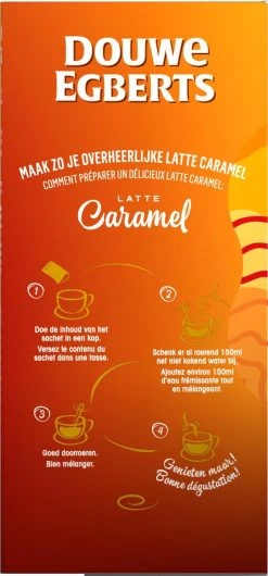 Douwe Egberts Verwenkoffie Latte Caramel Oploskoffie - 5 X 8 Zakjes -Koffiehuis 559x1200 2