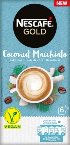 Nescafé Gold Coconut Macchiato Oploskoffie - 6 Doosjes à 6 Zakjes -Koffiehuis 583x1200 1
