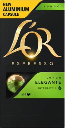 L'OR Lungo Elegante Koffiecups - Intensiteit 6/12 - 10 X 10 Capsules -Koffiehuis 609x1200
