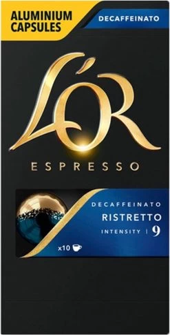 L'OR Espresso Ristretto Decaffeinato - Intensiteit 9/12 - 10 X 10 Capsules -Koffiehuis 611x1200 1