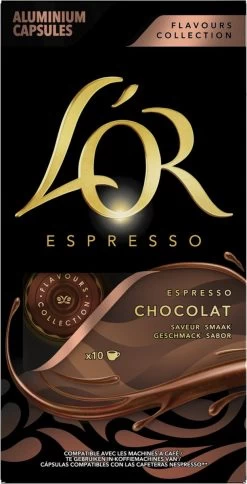 L'OR Espresso Chocolat Koffiecups - 10 X 10 Capsules -Koffiehuis 612x1200 1