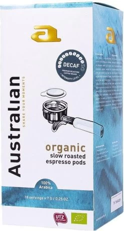 Australian Espresso Pods Decaf -4 X 18 Stuks- UTZ Organic