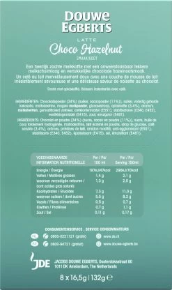 Douwe Egberts Latte Choco Hazelnut Oploskoffie - 5/9 Intensiteit - 5 X 8 Zakjes -Koffiehuis 712x1200