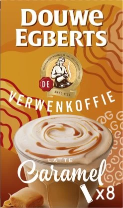 Douwe Egberts Verwenkoffie Latte Caramel Oploskoffie - 5 X 8 Zakjes -Koffiehuis 713x1200 5