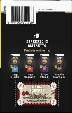 Douwe Egberts Espresso Ristretto Koffiecups (12) - 5 X 40 Koffiecups -Koffiehuis 770x1200