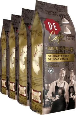 Nieuwe Producten 15 Douwe Egberts D.E Café Delicaat Rond Koffiebonen - Intensiteit 5/9 - 4 X 500 Gram