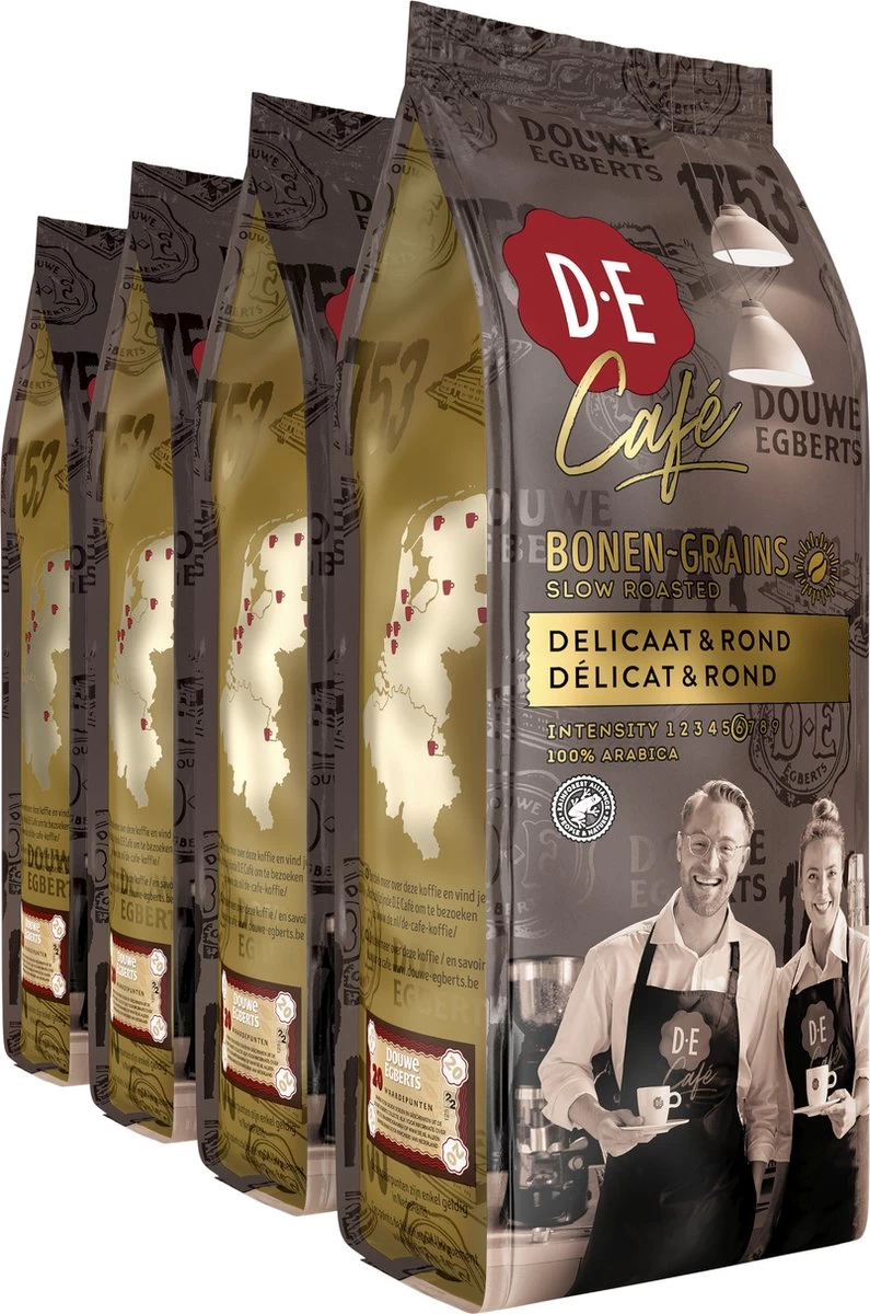 Douwe Egberts D.E Café Delicaat Rond Koffiebonen - Intensiteit 5/9 - 4 X 500 Gram 3 Douwe Egberts D.E Café Delicaat Rond Koffiebonen - Intensiteit 5/9 - 4 X 500 Gram