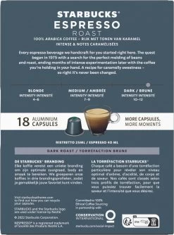Starbucks By Nespresso Capsules Espresso Roast - 7 Doosjes à 18 Koffiecups -Koffiehuis 888x1200
