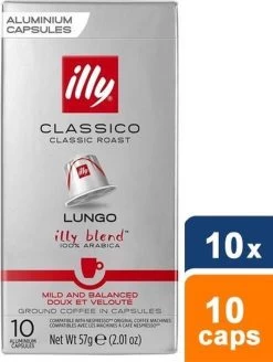 Illy Lungo Classico Koffiecups - Intensiteit 5/9 - 10 X 10 Capsules -Koffiehuis 904x1200
