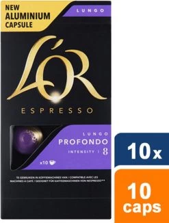 L'OR Lungo Profondo Koffiecups - Intensiteit 8/12 - 10 X 10 Capsules -Koffiehuis 909x1200 1