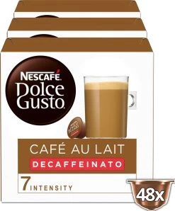 Nescafé Dolce Gusto Cafe Au Lait Decaf 3 Doosjes à 16 Capsules